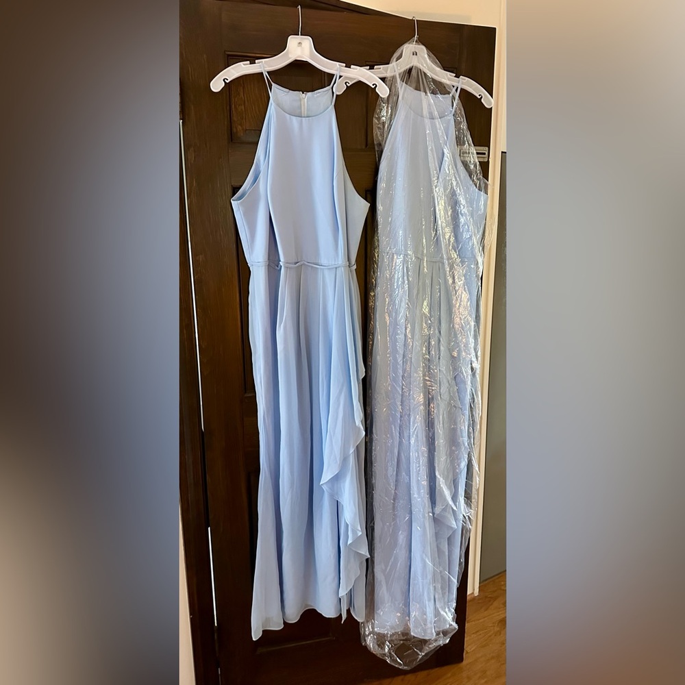 David's Bridal Light Blue Bridesmaid Dresses